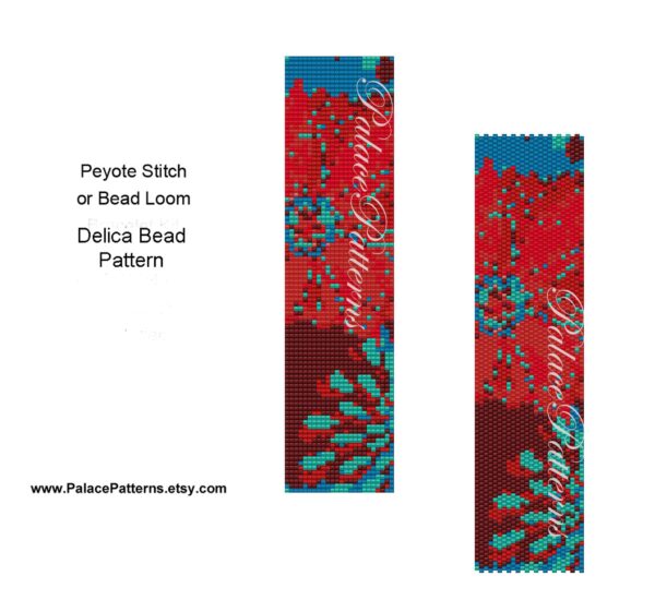 Bead Bead Loom or Peyote Stitch Delica Bead Bracelet PATTERN, NP9, Delica Bead Pattern