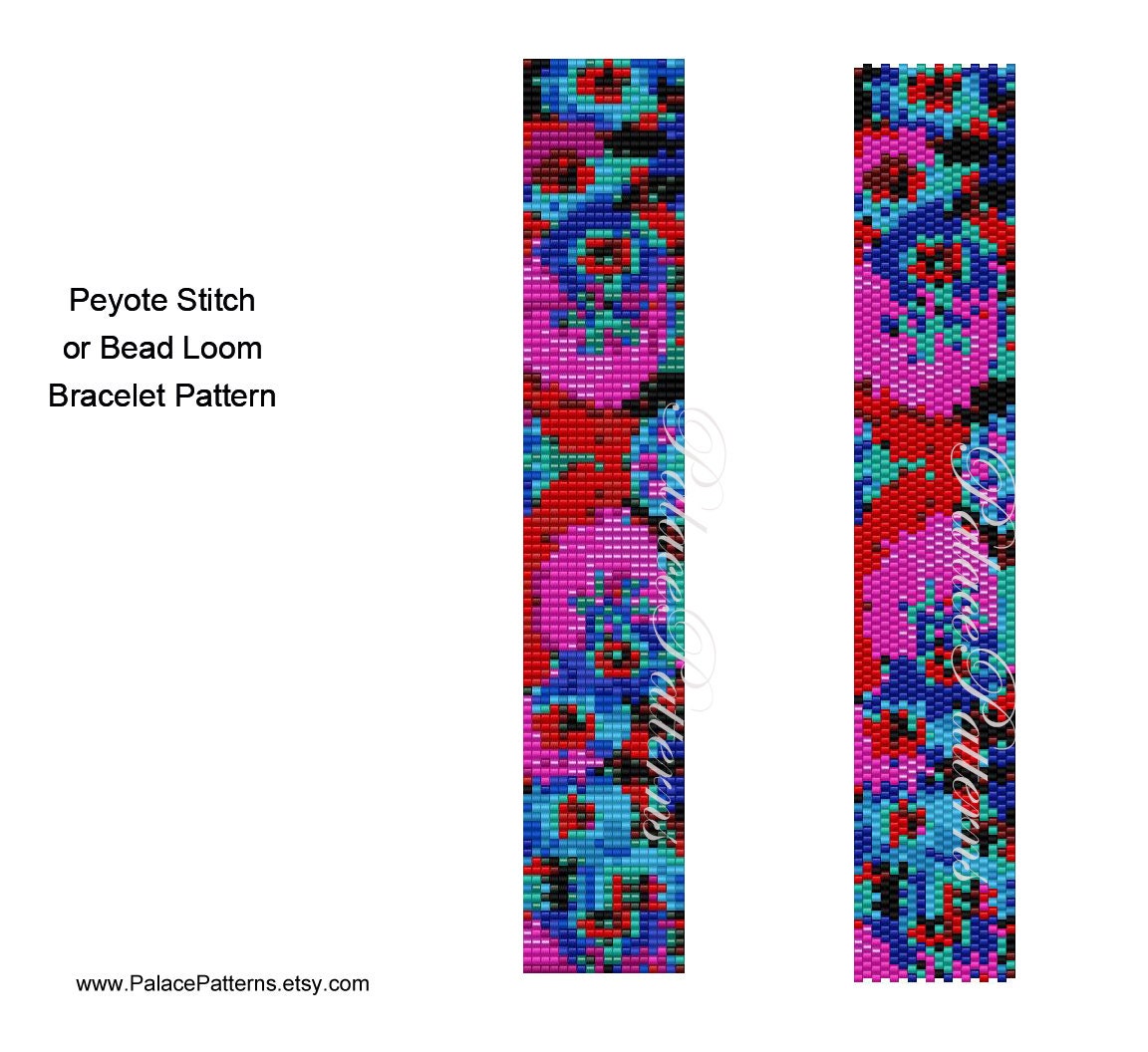 Loom Beading Pattern - Even Count Peyote Stitch Bracelet Pattern - Thin 5 Delica Bead Bracelet Pattern for Peyote or Loom