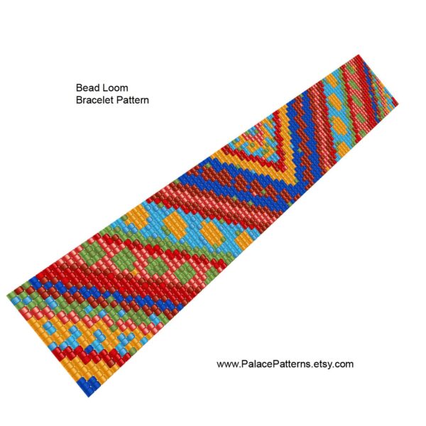 Chevron Beaded Bracelet Pattern for Bead Loom or Single Peyote Stitch - Chevron4 Loom - Image 2