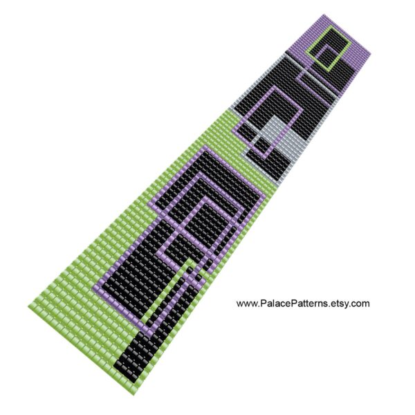 Peyote Stitch Bracelet Pattern and Bead Loom Bracelet Pattern - 105 Overlap Delica Bead Bracelet Pattern for Loom or Peyote Stitch - Image 2