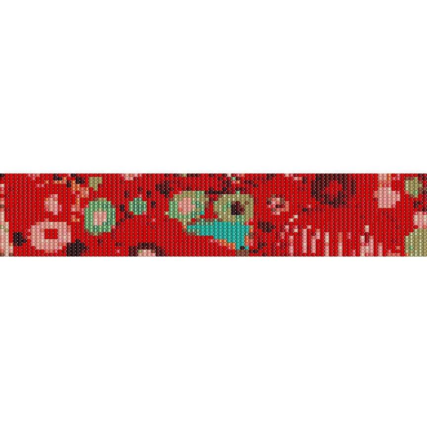 Klimt Altered Red - Loom and Peyote Bracelet Patterns - Beadweaving Pattern - Image 2