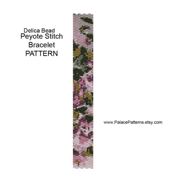 Peyote Stitch Bracelet Pattern or Bead Loom Bracelet Pattern - pp77 - Beading Pattern for Delica Beads