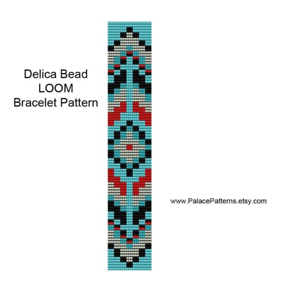 Bead Loom Bracelet Pattern - Tribal 30 - Delica Bead Tribal Pattern for Bead Loom Weaving