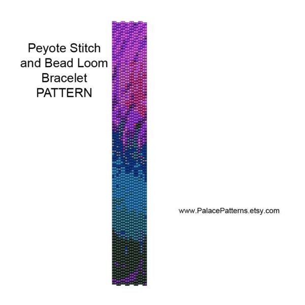 Pattern 102 Bracelet Beadweaving Pattern for Peyote Stitch and Bead Loom, Delica Bead Bracelet Pattern