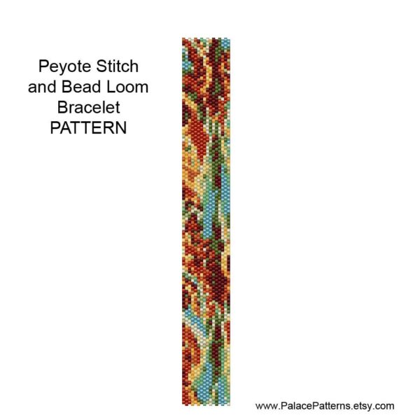 Delica Bead Weaving Bracelet Pattern AD6a, Delica Bracelet Pattern, Peyote Bracelet Pattern, Bead Loom Bracelet Pattern