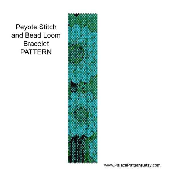 Bracelet Pattern for Loom and Peyote Stitch - PP12 Blue Delica Bead Pattern