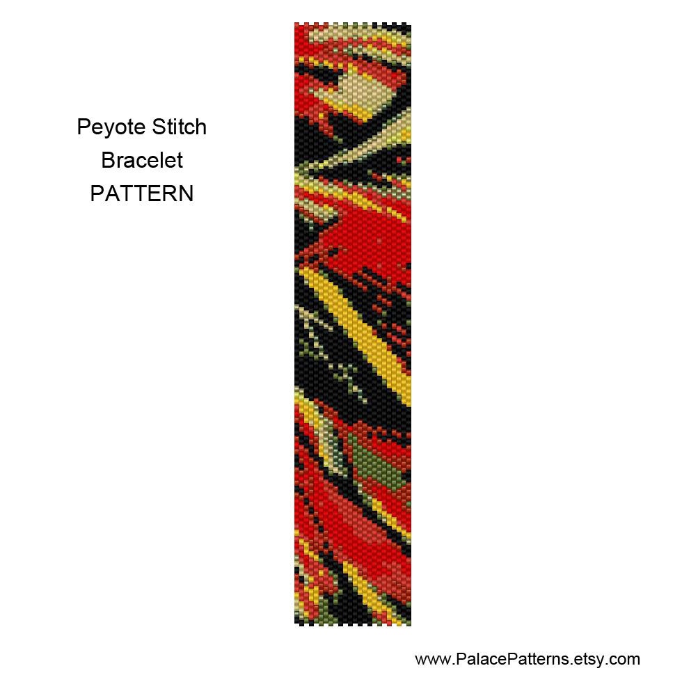 Beaded Bracelet Pattern - Peyote Stitch Pattern and Bead Loom Pattern - Pattern 65 - Delica Bead Bracelet Pattern