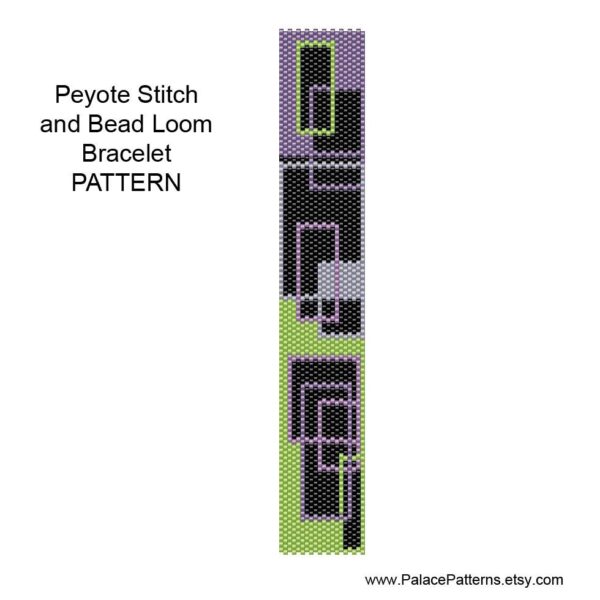 Peyote Stitch Bracelet Pattern and Bead Loom Bracelet Pattern - 105 Overlap Delica Bead Bracelet Pattern for Loom or Peyote Stitch