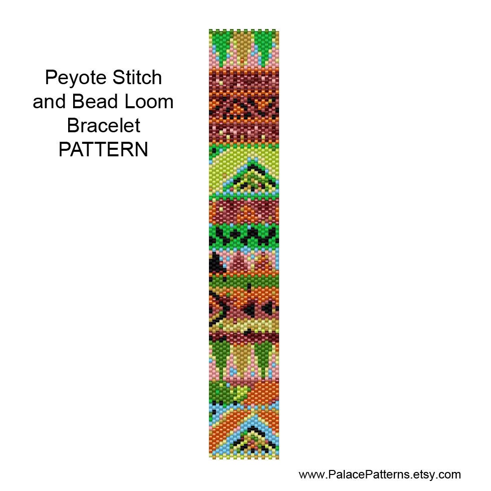Tribal Bracelet Pattern - Bead Loom and Peyote Stitch Bracelet Pattern - Tribal12