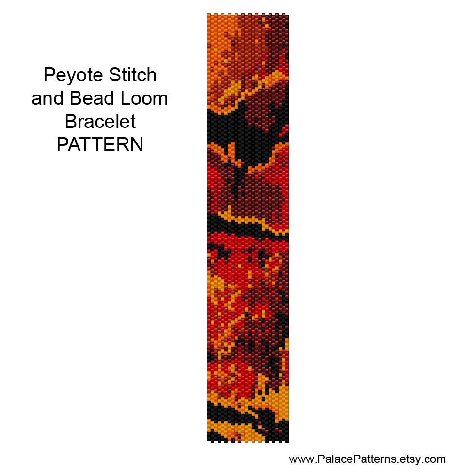 Delica Bead Loom and Peyote Stitch Bracelet Pattern - 1117