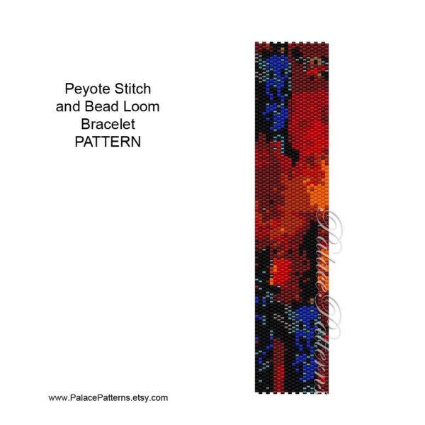 Bead Loom Bracelet Pattern or Peyote Stitch Bracelet Pattern - PP 302 Loom Delica Bead Bracelet Pattern