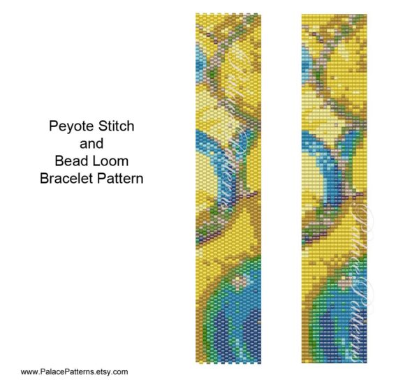Bead Loom Bracelet Pattern or Peyote Stitch Bracelet Pattern - 106 Thin Beadweaving Bracelet Pattern