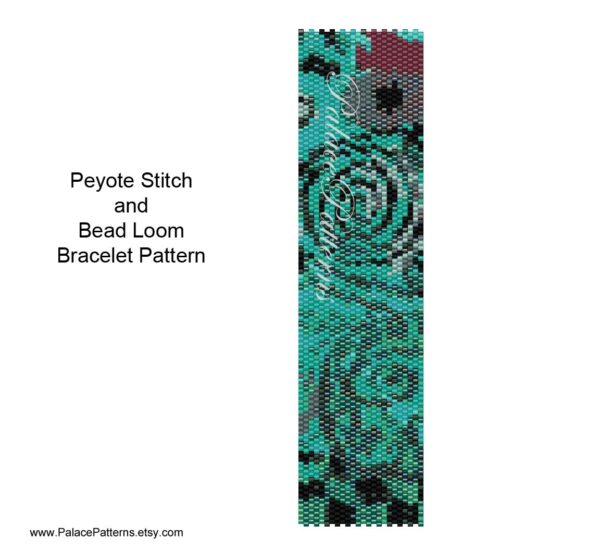 Klimt Altered 1 - Bead Loom Beadweaving Bracelet Pattern, Peyote Stitch Bracelet Pattern, Delica Bead Bracelet Pattern