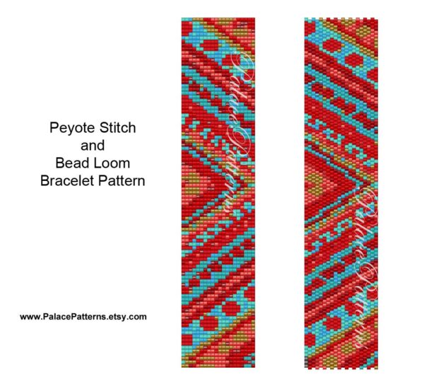 Delica Bead Bracelet Pattern - Chevron5 Peyote Stitch and Bead Loom