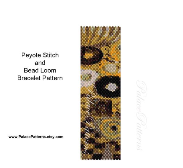 Peyote Stitch or Bead Loom Bracelet Pattern - Klimt 14 - Loom Weaving Pattern or Peyote Pattern