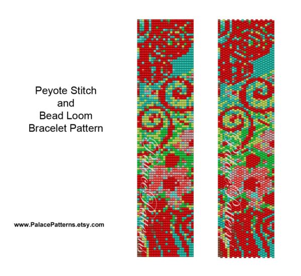 Delica Peyote Stitch Bracelet Pattern and Bead Loom Bracelet Pattern - Klimt 19