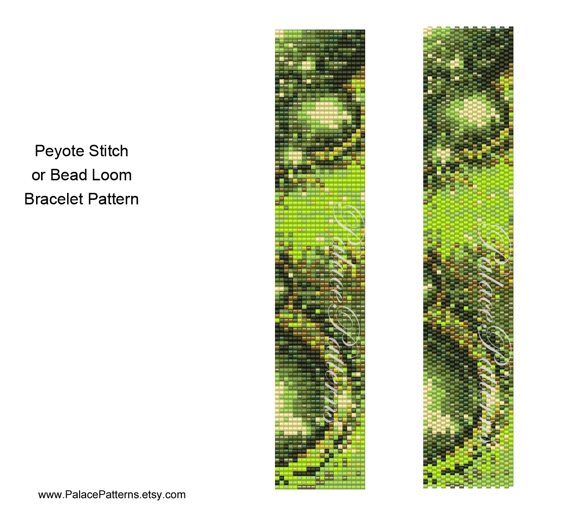 Delica bracelet pattern for peyote stitch and bead loom weaving