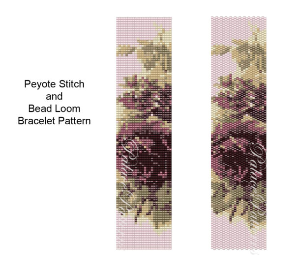 Peyote Stitch or Bead Loom Bracelet Pattern - Tapestry Roses - Pattern for Bead Loom or Peyote Stitch Bracelet
