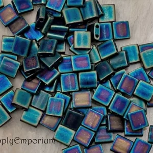 5mm Matte Black AB Miyuki Tila beads