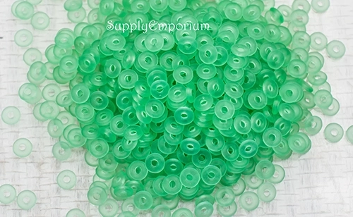 3.8X1mm Matte Peridot Czech O Bead - 5 Grams - 3536R
