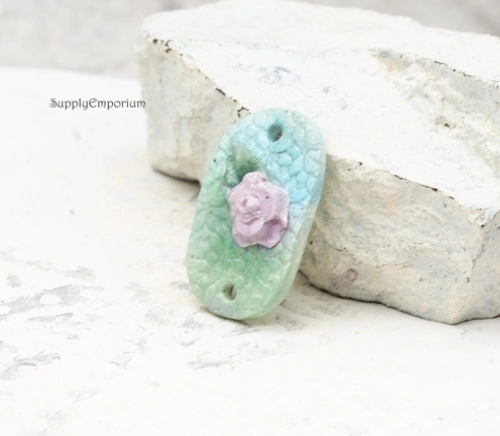 Polymer Clay Flower Connector With 3D Flower Details, 1 Piece, CLAY 5330 - Image 3