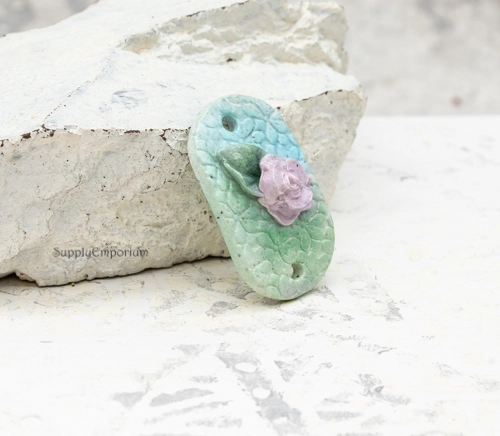 Polymer Clay Flower Connector With 3D Flower Details, 1 Piece, CLAY 5330 - Image 2