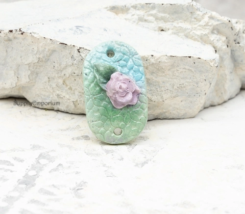 Polymer Clay Flower Connector With 3D Flower Details, 1 Piece, CLAY 5330