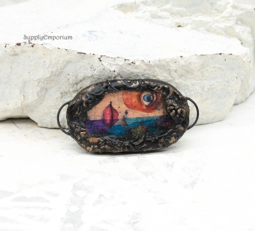 Polymer Clay 2 Loop Connector, 1 Piece, CLAY 5335 - Image 2