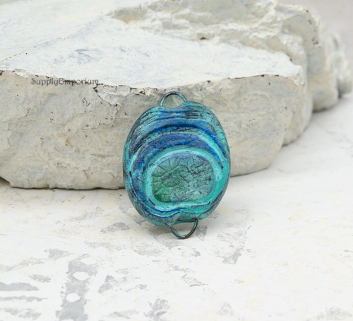 Small Polymer Clay 2 Loop Connector, 1 Piece, CLAY 5348