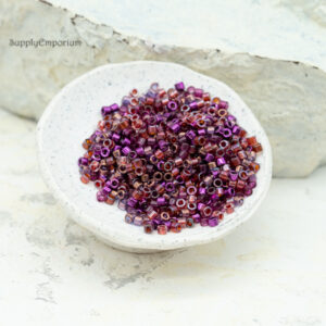 11/0 Miyuki Delica bead mix Wine Me Mix74 deep red purple burgundy seed beads rich jewel tones