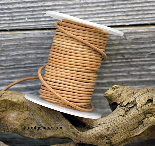 2mm natural leather cord 4 yards