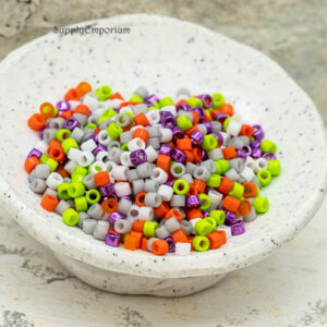 11/0 Miyuki Delica bead mix Halloween Sprinkles Mix76 colorful mixed seed beads bright candy tones orange purple black