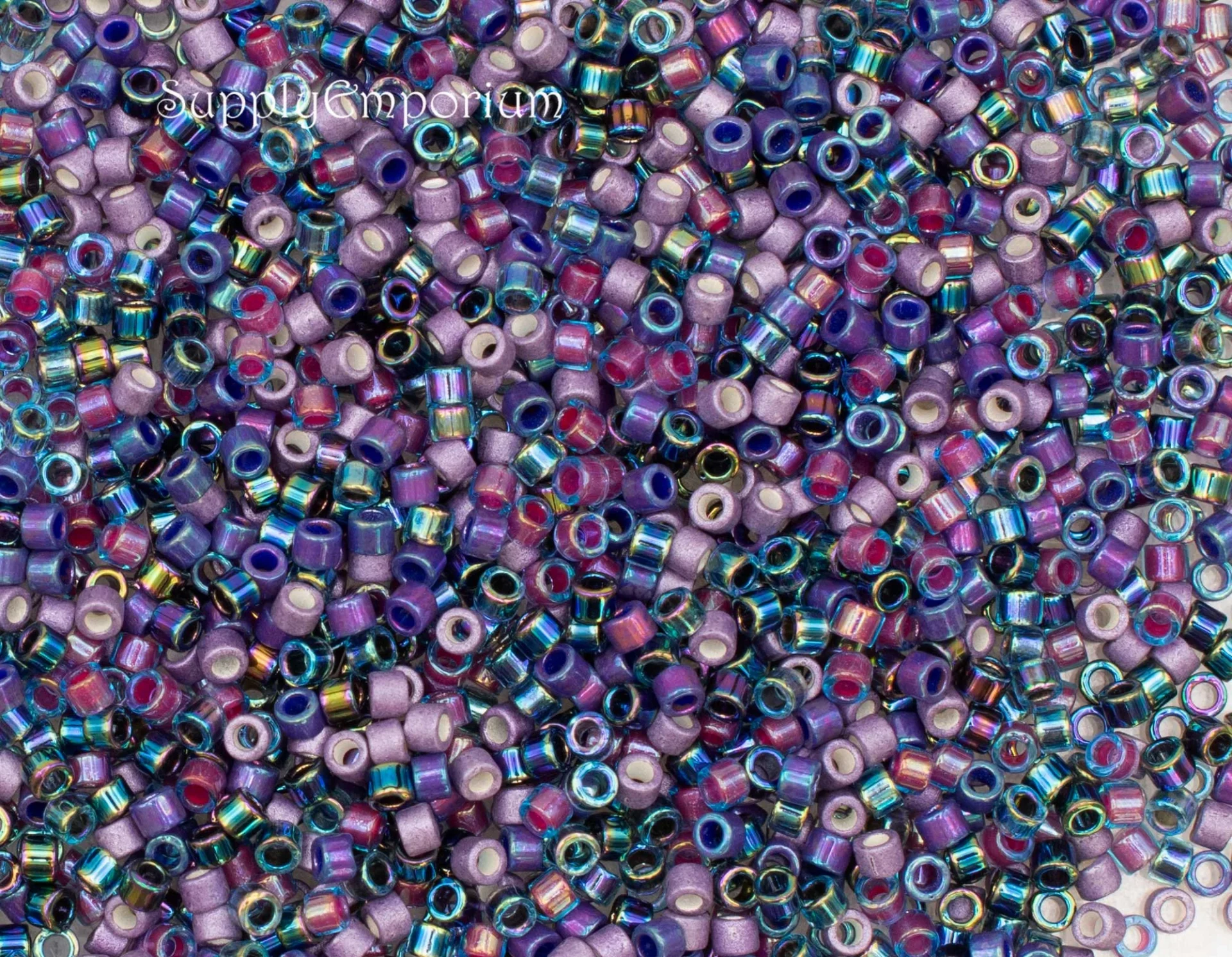 11/0 Miyuki Delica bead mix Mysterious Mix68 purple blue black and iridescent seed beads