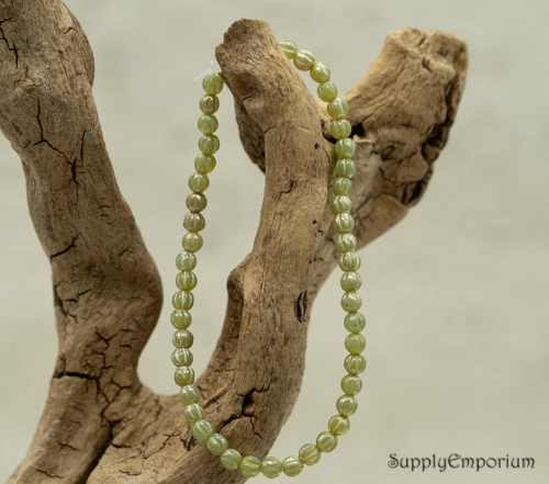 4mm Lime Green Mercury Czech Glass Melon Round - 50 Pieces - 1403 - Image 4