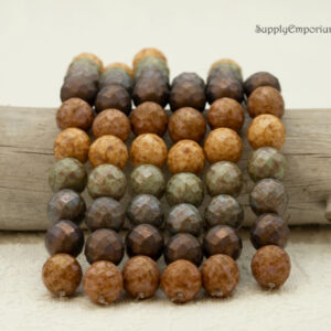 12mm Czech glass bead mix natural rainbow Picasso finish round beads jewelry making