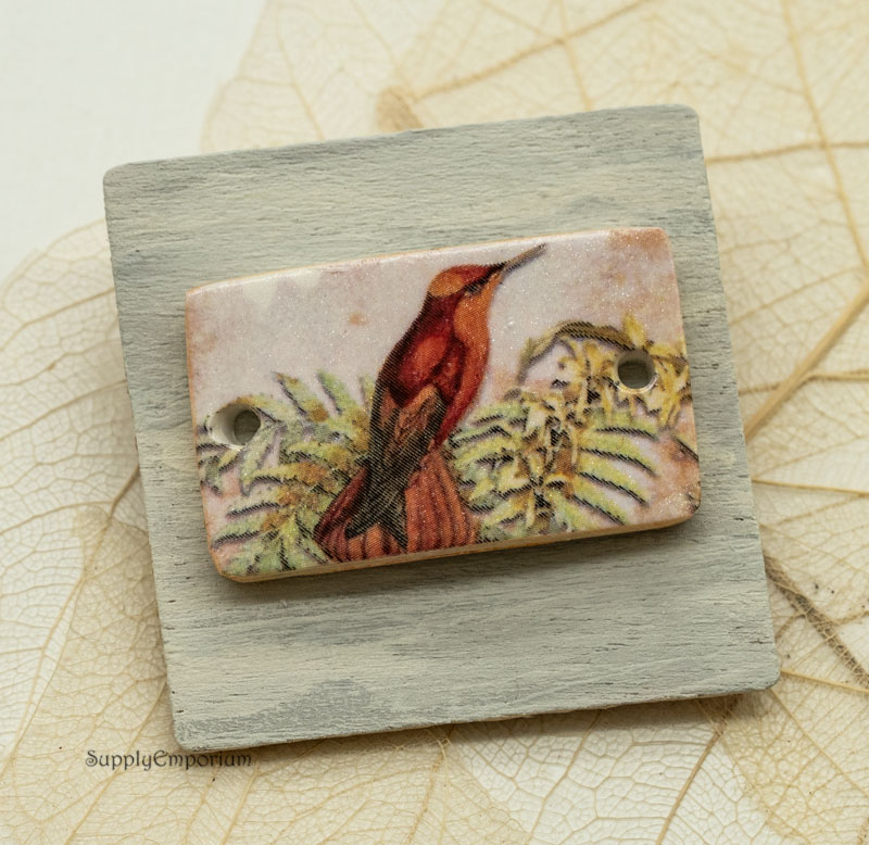 Polymer Clay Bird 2-Hole Connector, 1 Piece, Clay 4755 - Image 2