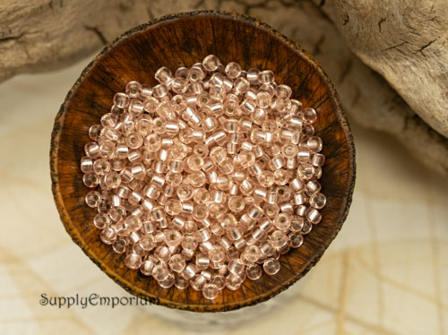 8/0 Silver Lined Light Blush Miyuki Seed Bead - 15 grams - 4774RA - Image 2