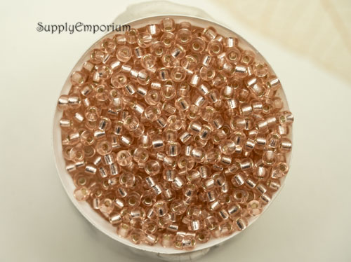 8/0 Silver Lined Light Blush Miyuki Seed Bead - 15 grams - 4774RA - Image 3
