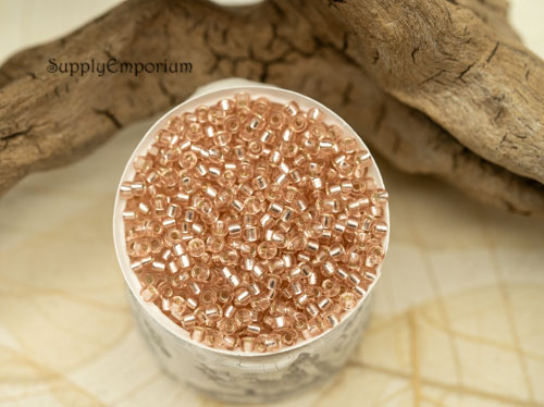 8/0 Silver Lined Light Blush Miyuki Seed Bead - 15 grams - 4774RA