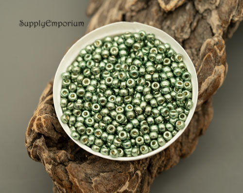 8/0 Duracoat Galvanized Sea Green Miyuki Seed Bead - Quantity: 10 grams - 5298 - Image 2
