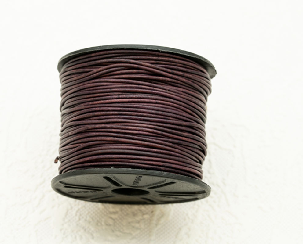 1.5mm Natural Violet Round Indian Leather Cord - 4 Yards, 7350L - Image 3