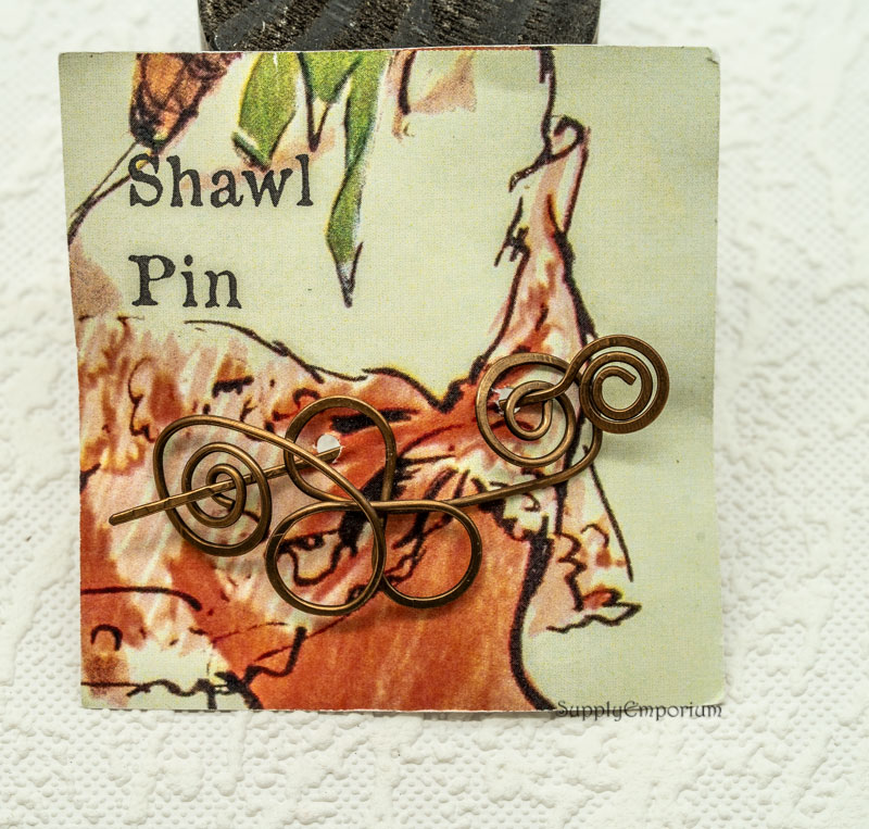 Hand Formed Bronze Wire Shawl Pin - Scarf Pin - 1 Piece - SP6 - Image 2