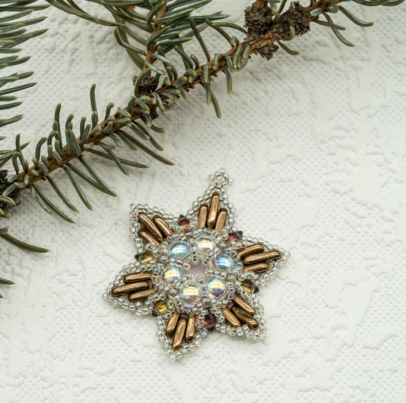 copper beaded snowflake star ornament suncatcher pendant handmade