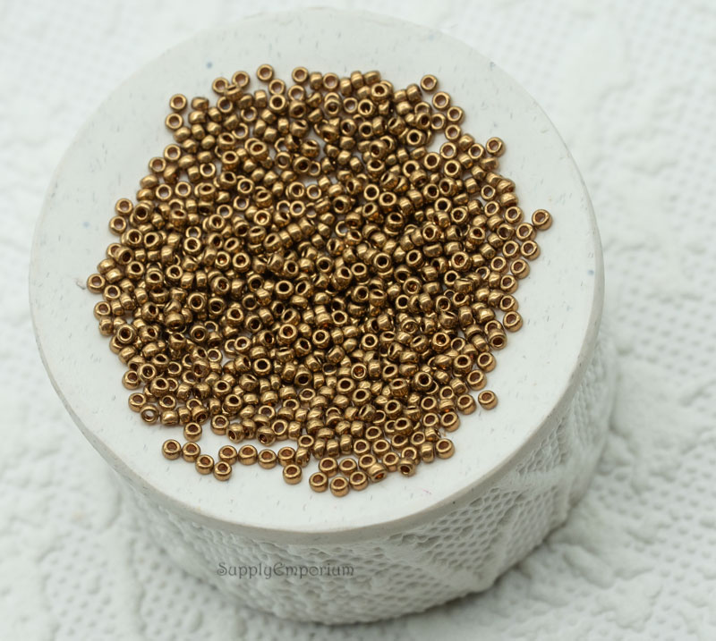 15/0 Metallic Light Bronze Miyuki Seed Bead - Quantity: 5 grams - 2844