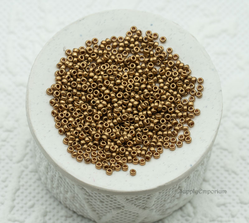15/0 Metallic Light Bronze Miyuki Seed Bead - Quantity: 5 grams - 2844 - Image 2