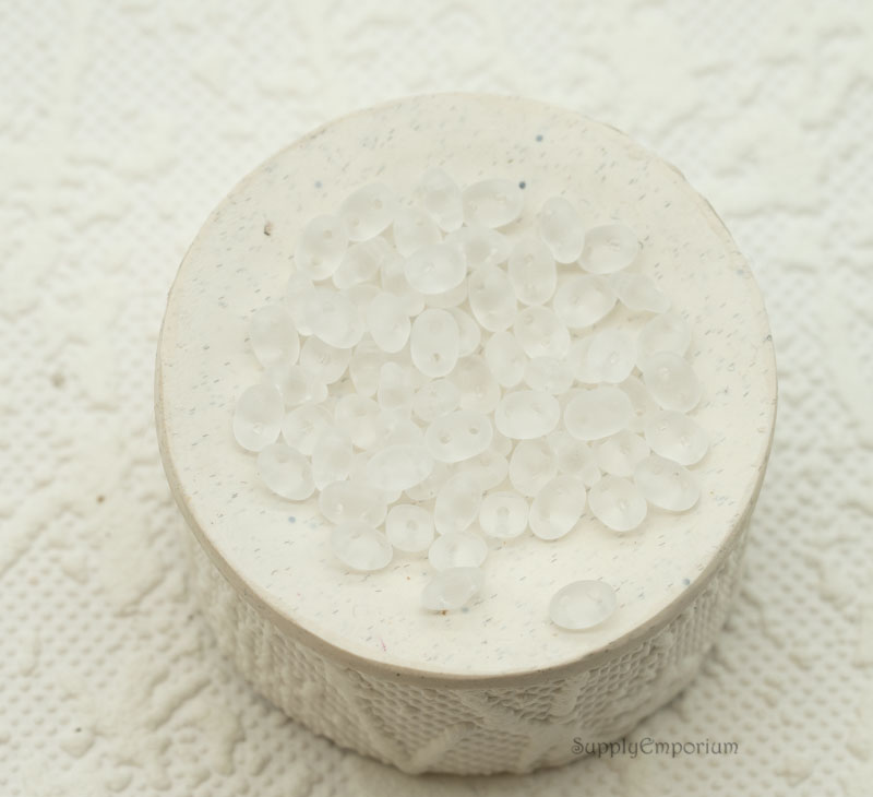 2.5x5mm Matte Crystal Czech SuperDuo - 15 grams - 3979 - Image 2