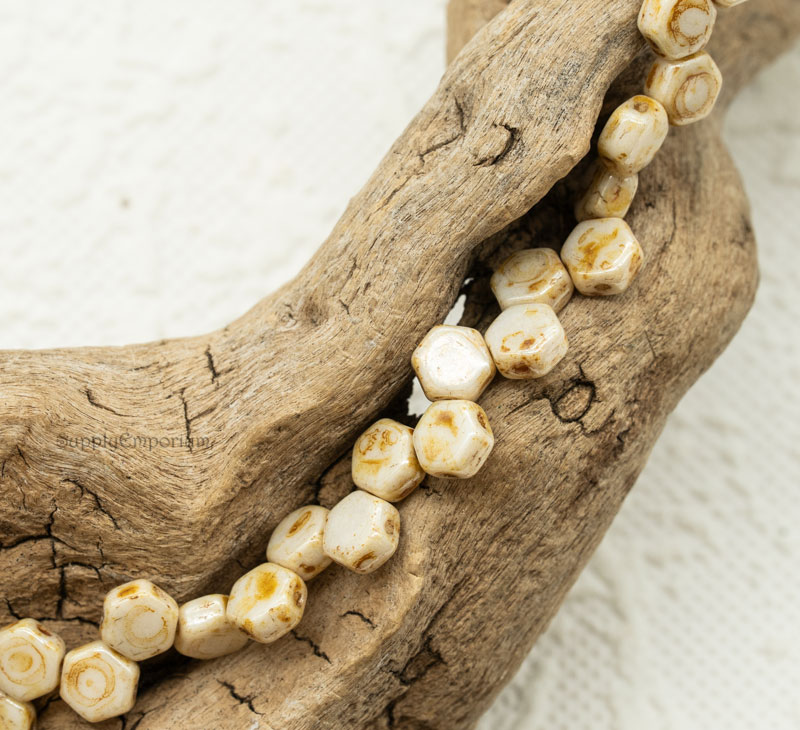 6mm Honey Drizzle Czech Honeycomb - 30 pieces - 4040 - Image 3