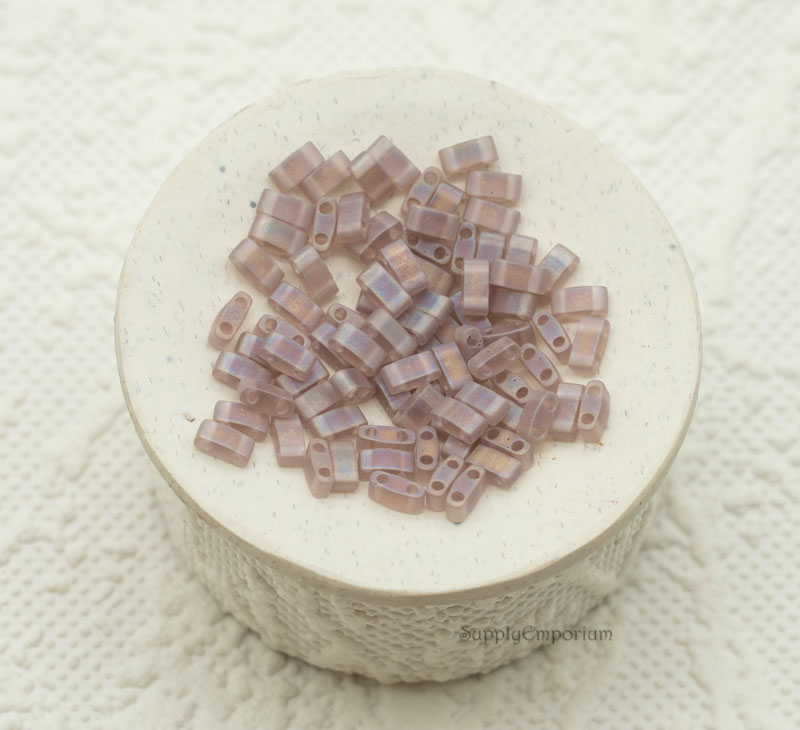 5x2.3mm Matte Tr Smoky Amethyst Ab Miyuki 1/2 Tila - 8 grams - 4188