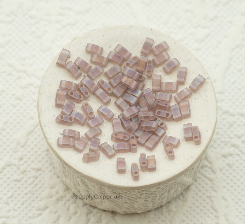 5x2.3mm Matte Tr Smoky Amethyst Ab Miyuki 1/2 Tila - 8 grams - 4188 - Image 3