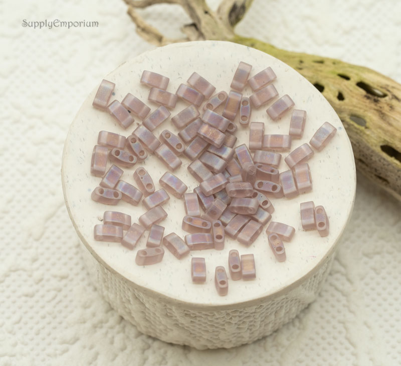 5x2.3mm Matte Tr Smoky Amethyst Ab Miyuki 1/2 Tila - 8 grams - 4188 - Image 2